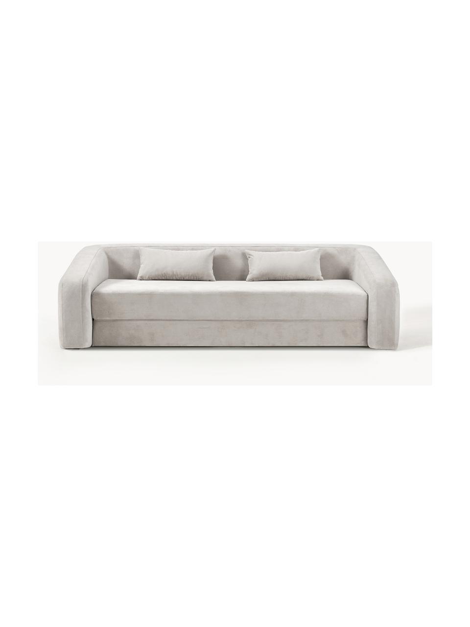 Divano letto 3 posti Eliiot, Rivestimento: 88% poliestere, 12% nylon, Piedini: plastica, Tessuto grigio chiaro, Larg. 230 x Alt. 70 cm