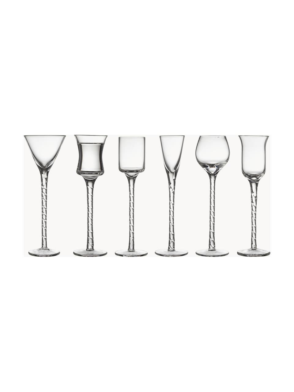 Set de vasos chupito soplados artesanalmente Rom, 6 uds., Vidrio, Transparente, Set de diferentes tamaños