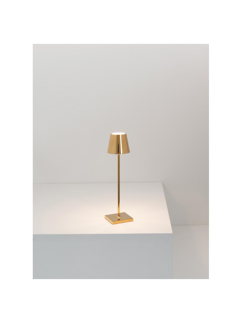 Mobile LED-Tischlampe Poldina, dimmbar, Goldfarben, glänzend, Ø 11 x H 38 cm