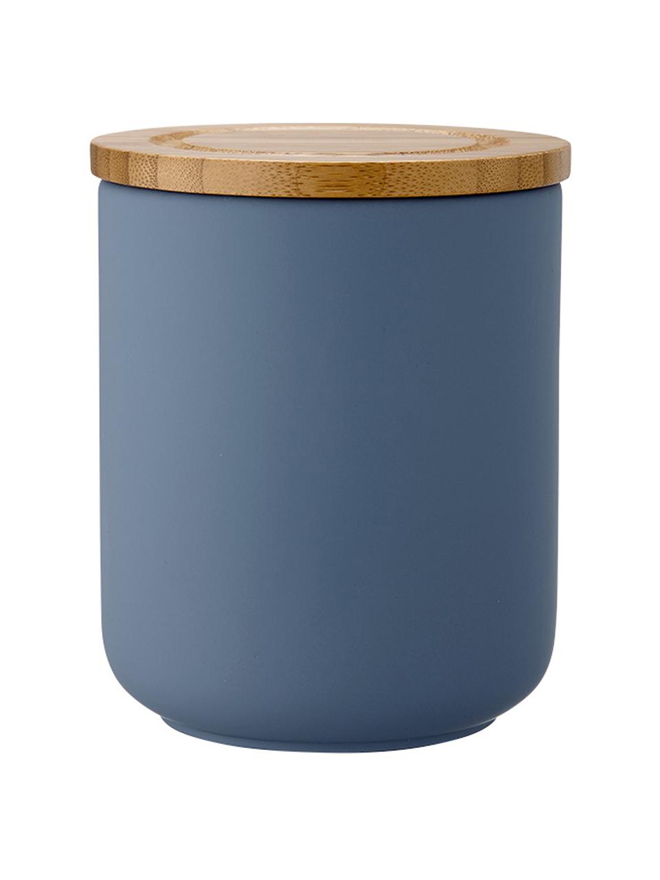 Boîte de rangement Stak, de différentes tailles, Bleu mat, bambou, Ø  10 x haut. 13 cm, 750 ml