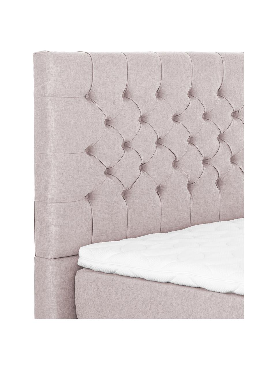 Letto boxspring premium Pheobe, Materasso: a molle insacchettate a 7, Piedini: legno di faggio massiccio, Rosa cipria, 160 x 200