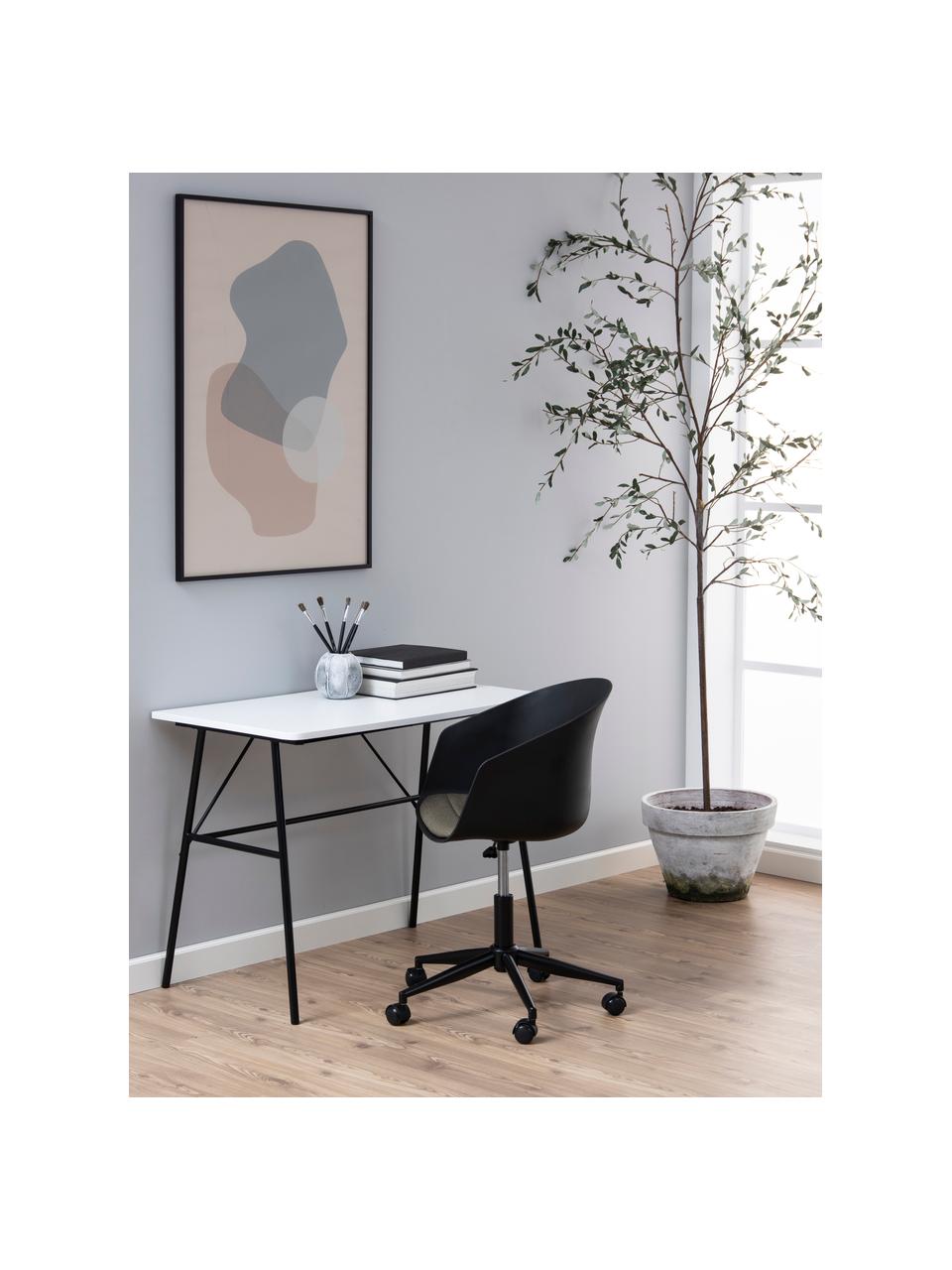 Krzesło biurowe Moon, obrotowe, Nogi: metal mosi, Stelaż: metal malowany proszkowo, Czarny, ciemnoszary, S 65 x G 65 cm