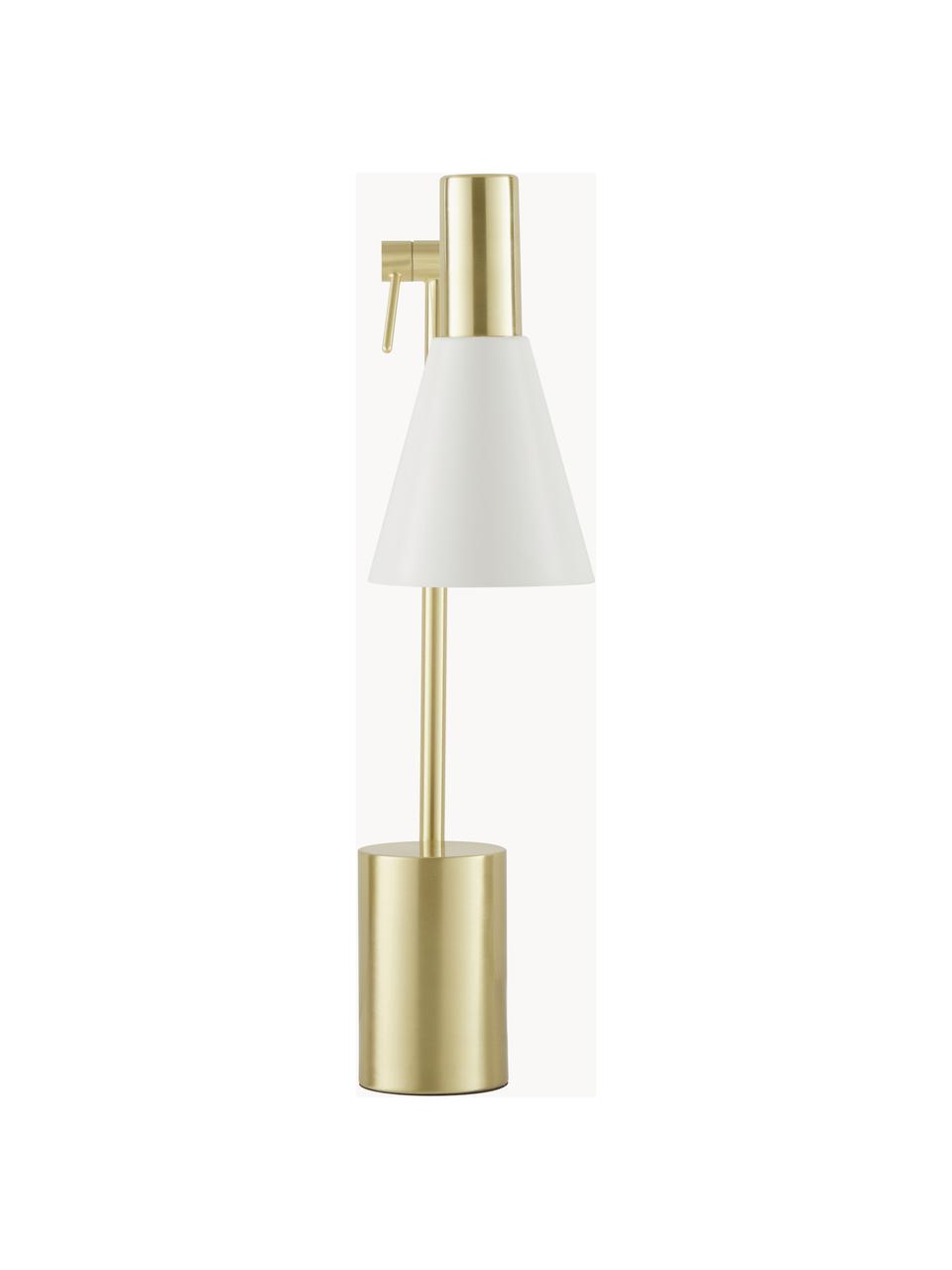 Plafondlamp Silvan, Lamp: vermessingd metaal, Wit, messingkleurig, Ø 13 x H 63 cm