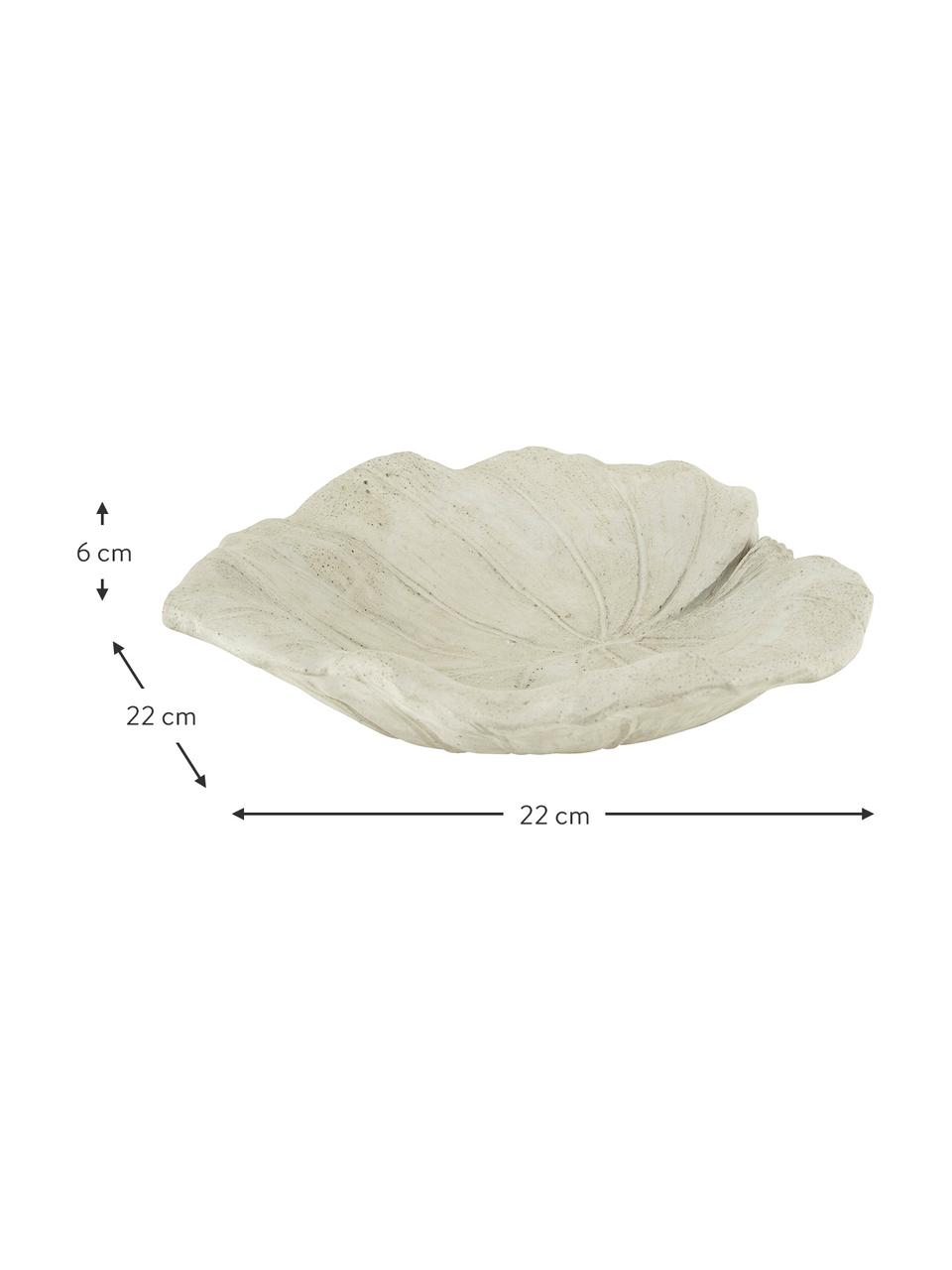 Decoratieve schaal Leaf van beton, Beton, Grijs, B 22 x H 6 cm