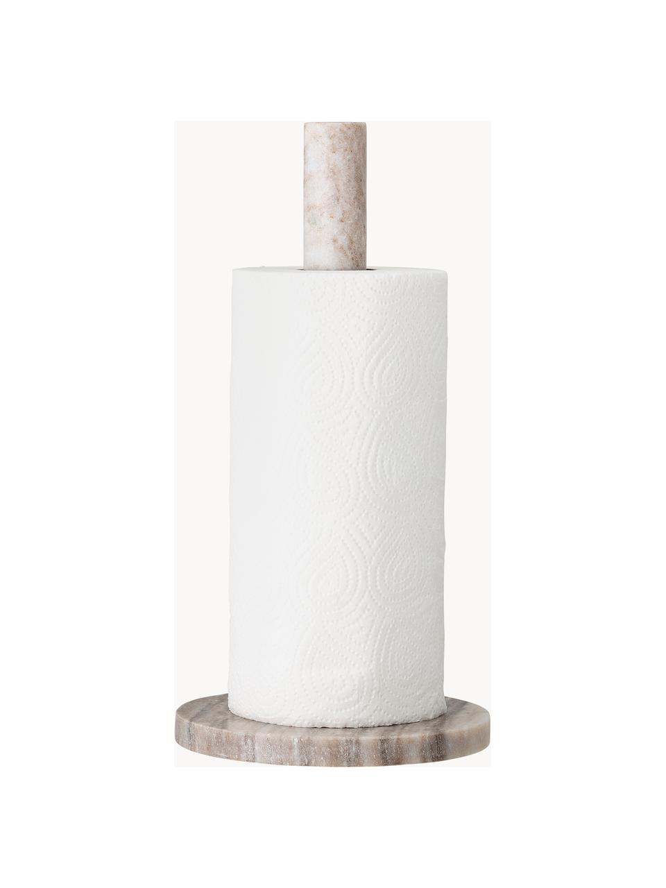 Stojak na ręcznik papierowy z marmuru Emy, Marmur, Biały, marmurowy, Ø 15 x W 30 cm