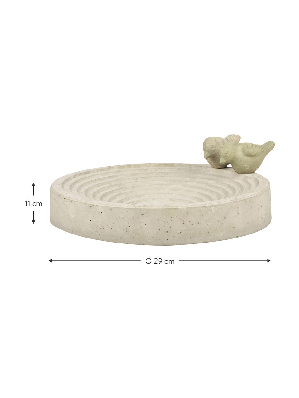 Baño para pájaros Bettany, Gris cemento, Gris, Ø 29 x Al 11 cm