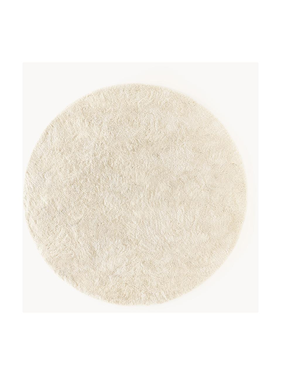 Tapis rond épais et moelleux Leighton, Blanc crème, Ø 120 cm (taille S)