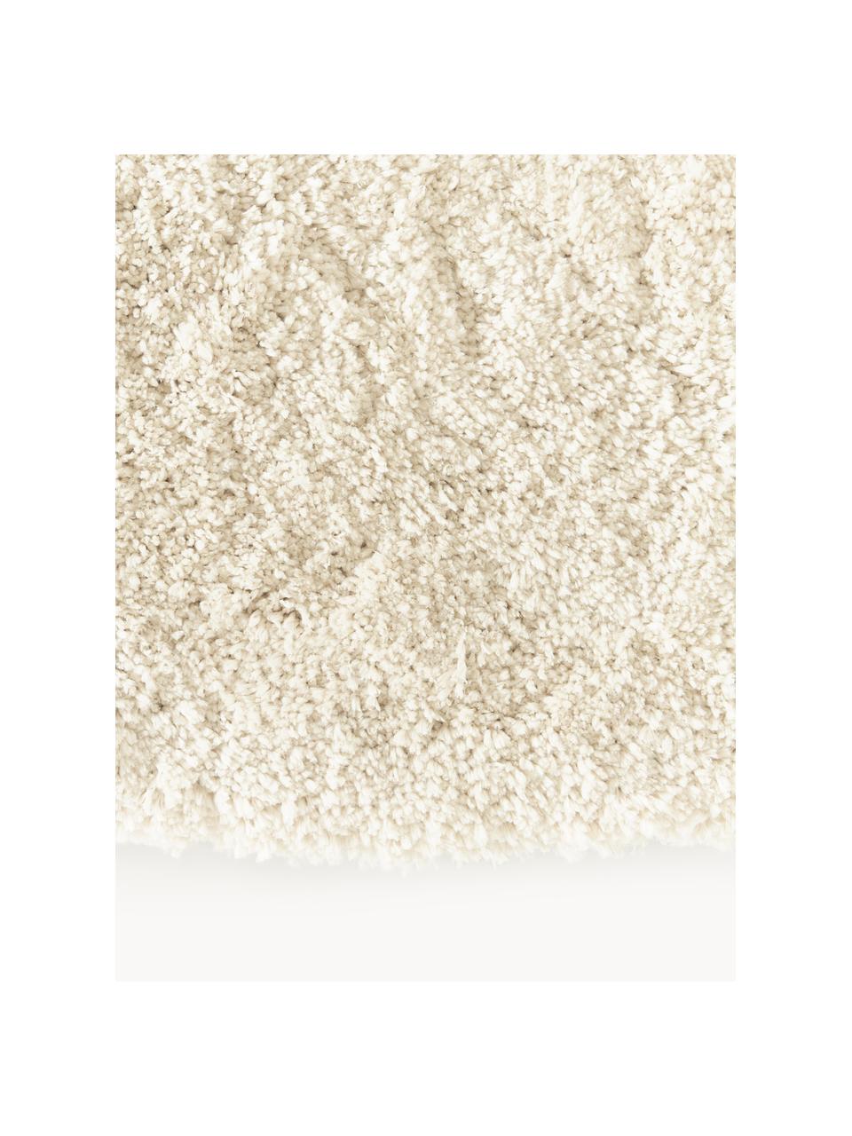 Flauschiger runder Hochflor-Teppich Leighton, Flor: Mikrofaser (100 % Polyest, Cremeweiß, Ø 120 cm (Größe S)