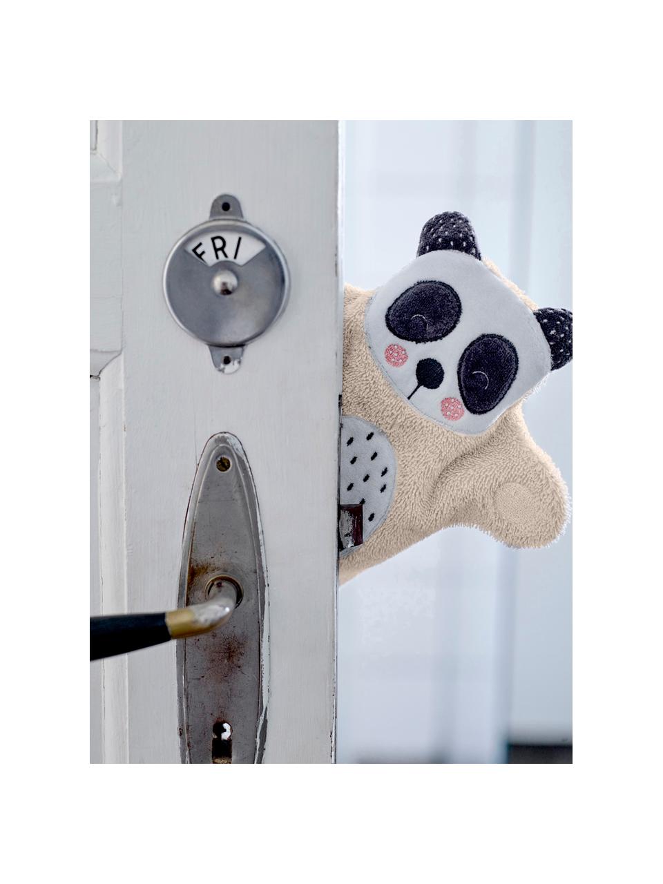 Waschlappen Panda Penny aus Baumwolle, 100 % Baumwolle, Hellbeige, Weiss, Anthrazit, B 21 x L 25 cm