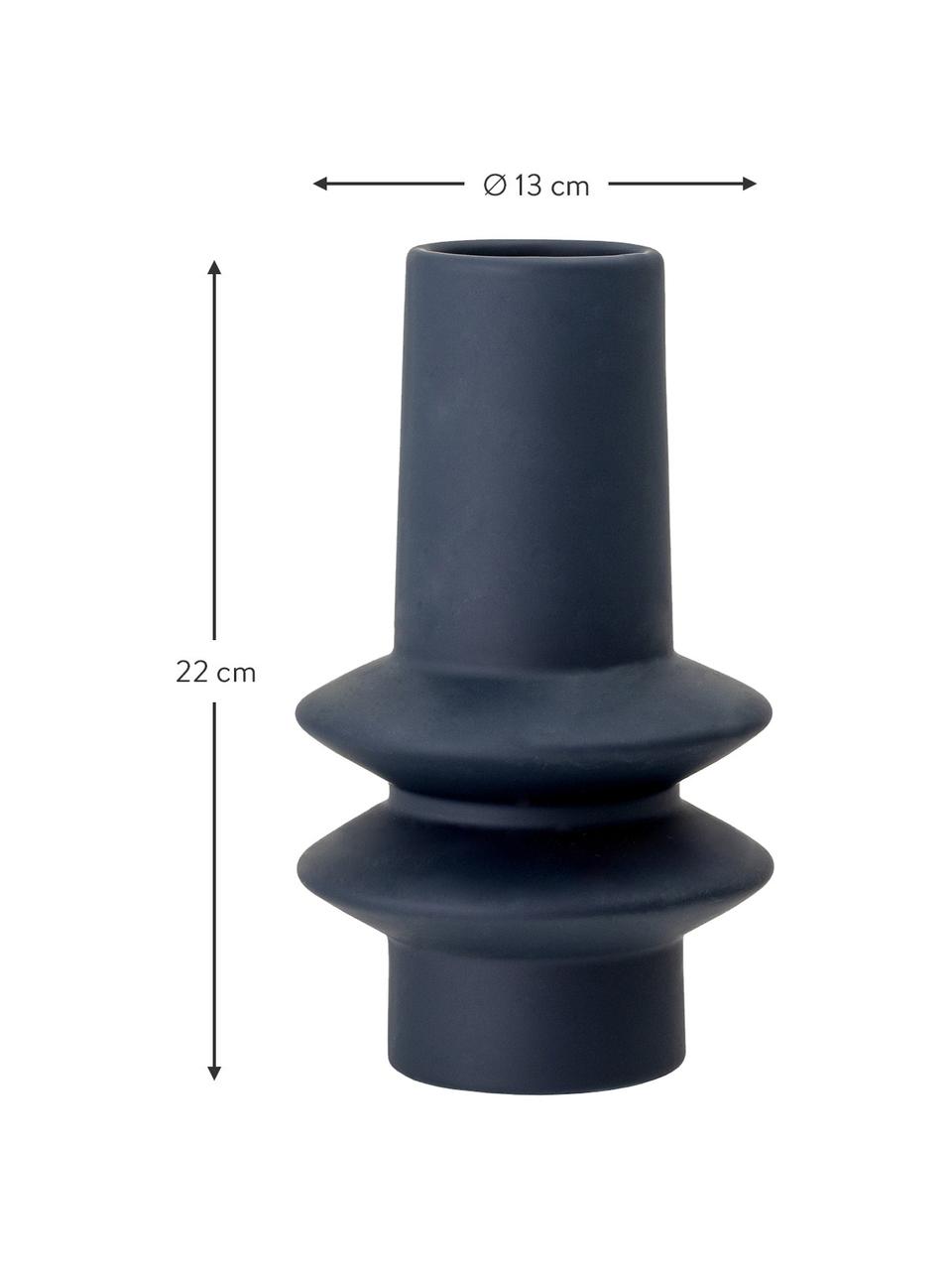 Malá kameninová váza Isold, Kamenina, Tmavě modrá, Ø 13 cm, V 22 cm