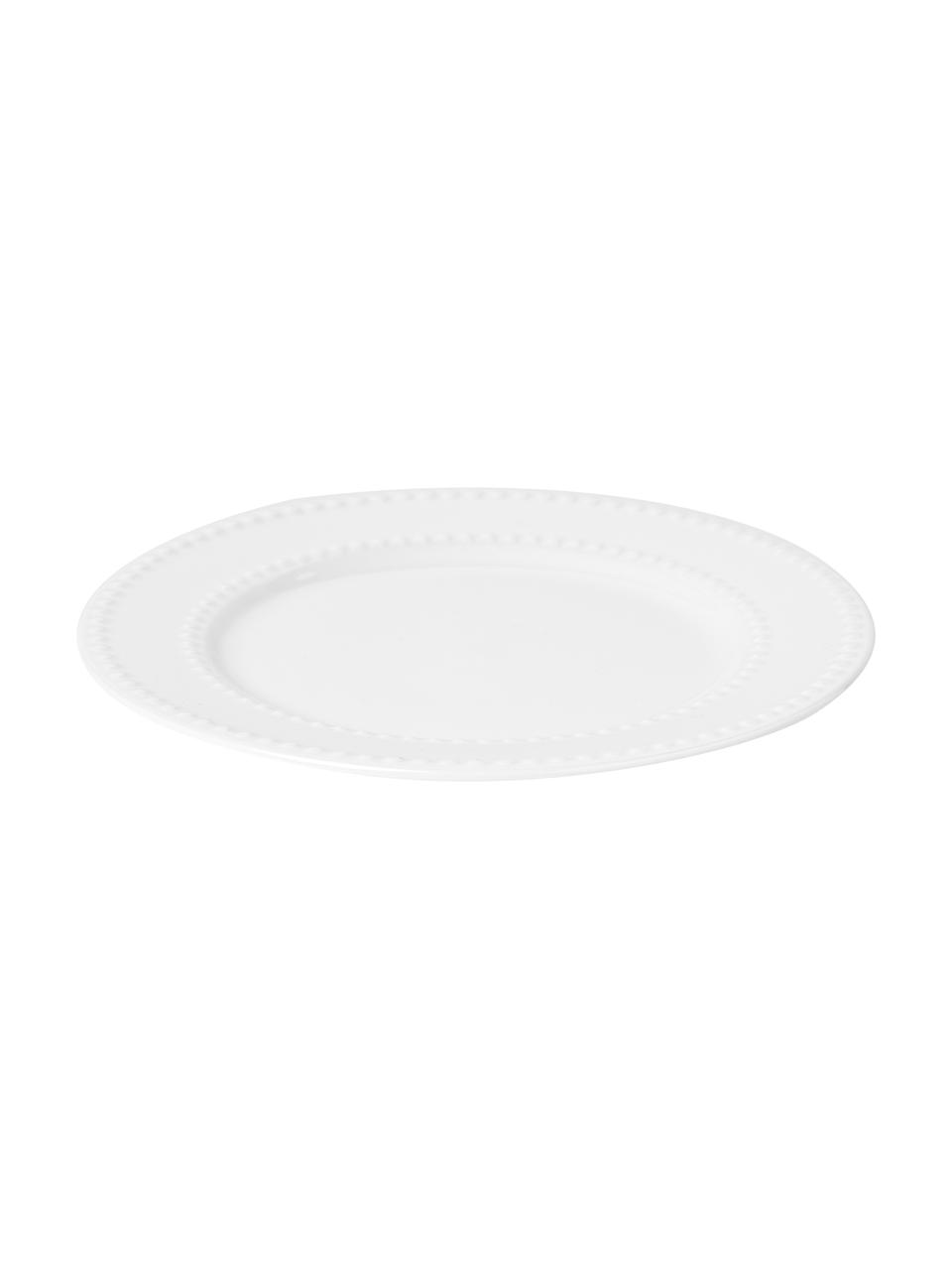 Porcelánový raňajkový tanier Pearl, 6 ks, Porcelán, Biela, Ø 20 x V 2 cm