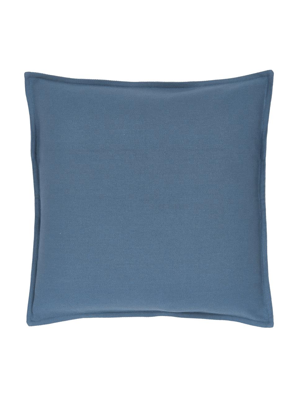 Baumwoll-Kissenhülle Mads in Blau, 100% Baumwolle, Blau, 40 x 40 cm