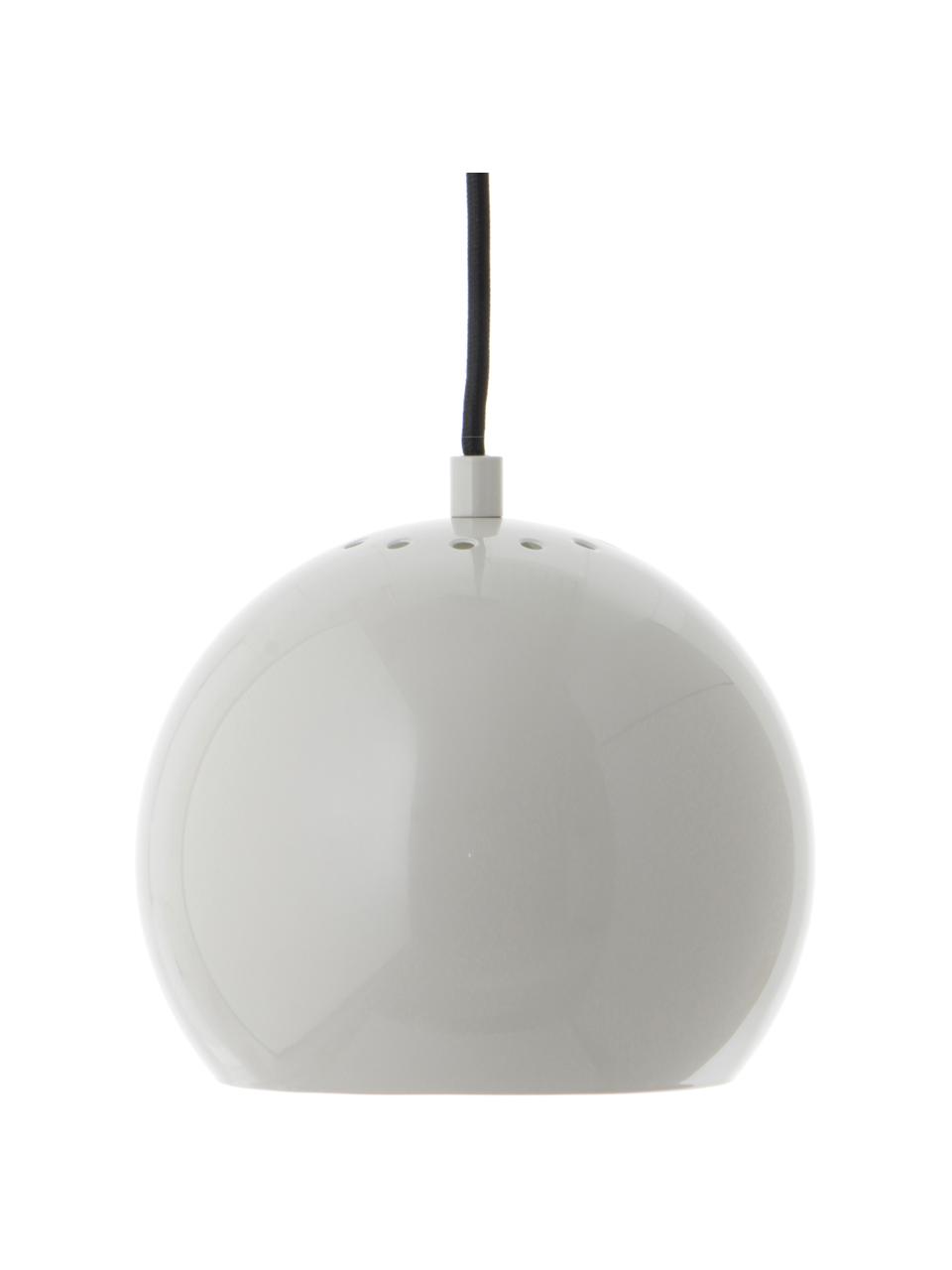 Kleine Kugel-Pendelleuchte Ball, Lampenschirm: Metall, beschichtet, Baldachin: Metall, beschichtet, Hellgrau, Ø 18 x H 16 cm