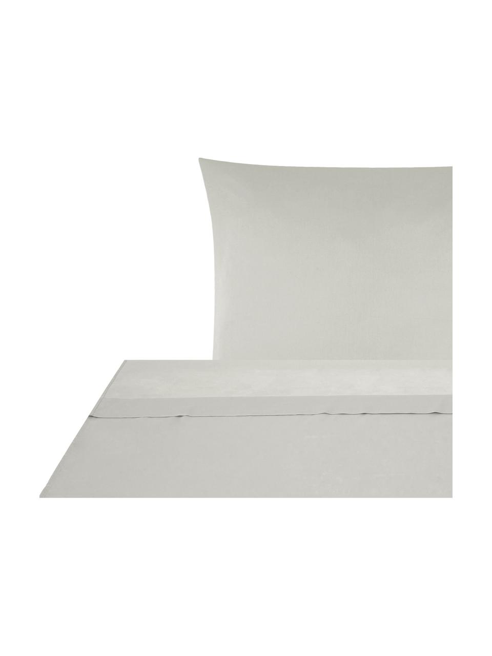 Sábana encimera de satén Comfort, Gris claro, Cama 180/200 cm (270 x 270 cm)