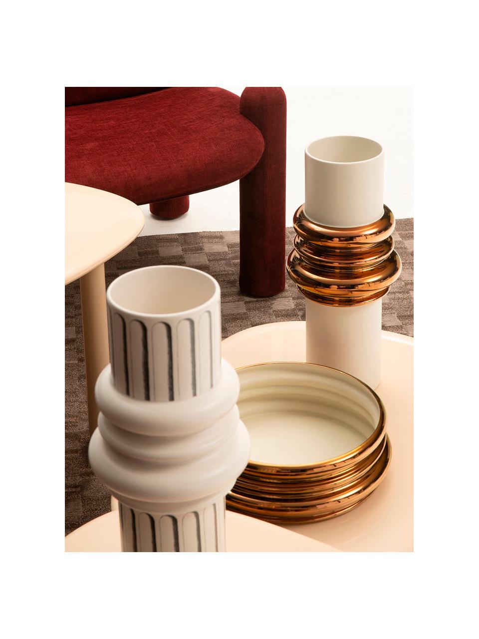 Designová váza z keramiky Ordini, V 45 cm, Keramika, Tlumeně bílá, černá, Ø 20 cm, V 45 cm