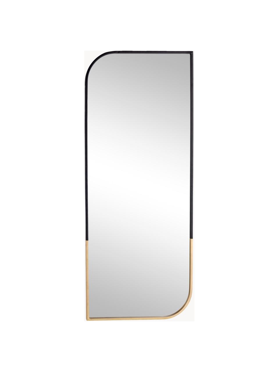 Wandspiegel Reflix mit schwarzem Holzrahmen, Rahmen: Metall, beschichtet, Spiegelfläche: Spiegelglas, Schwarz, Goldfarben, B 41 x H 100 cm