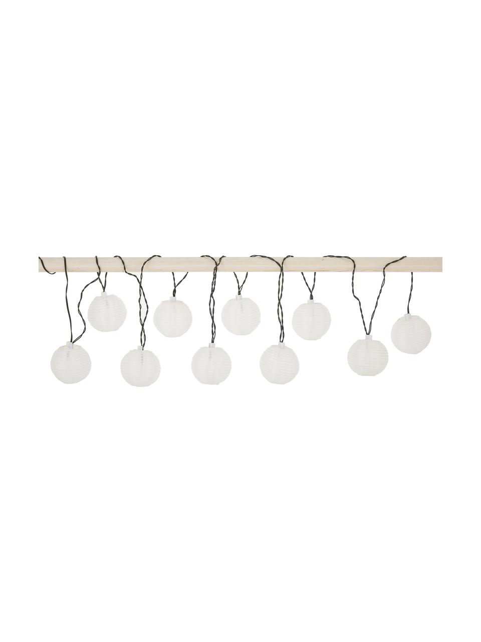 Solarna girlanda świetlna LED Kosmos, 430 cm i 10 lampionów, Czarny, biały, D 430 cm