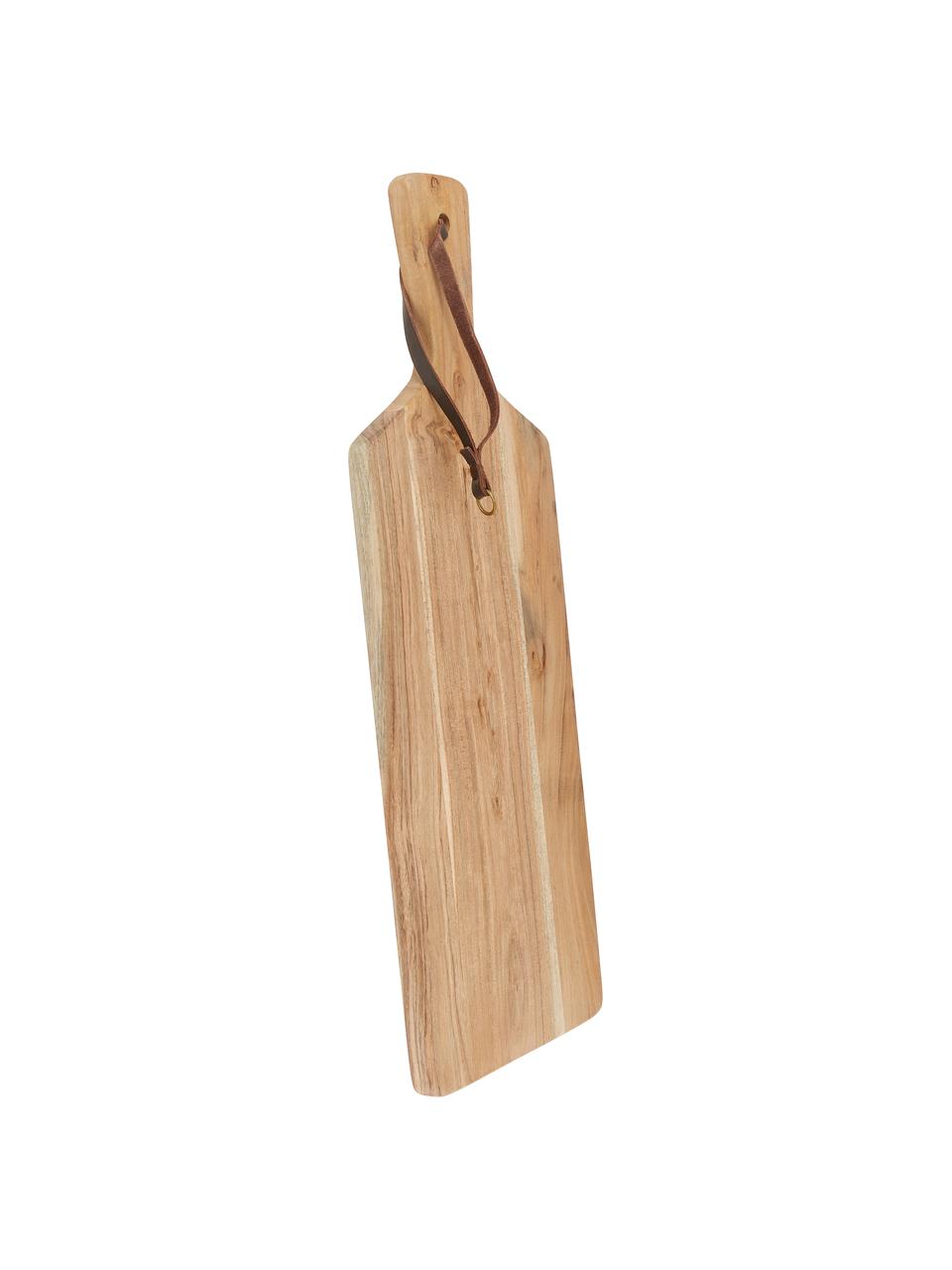 Prkénko z akátového dřeva s koženým řemínkem Acacia, různé velikosti, Akátové dřevo
