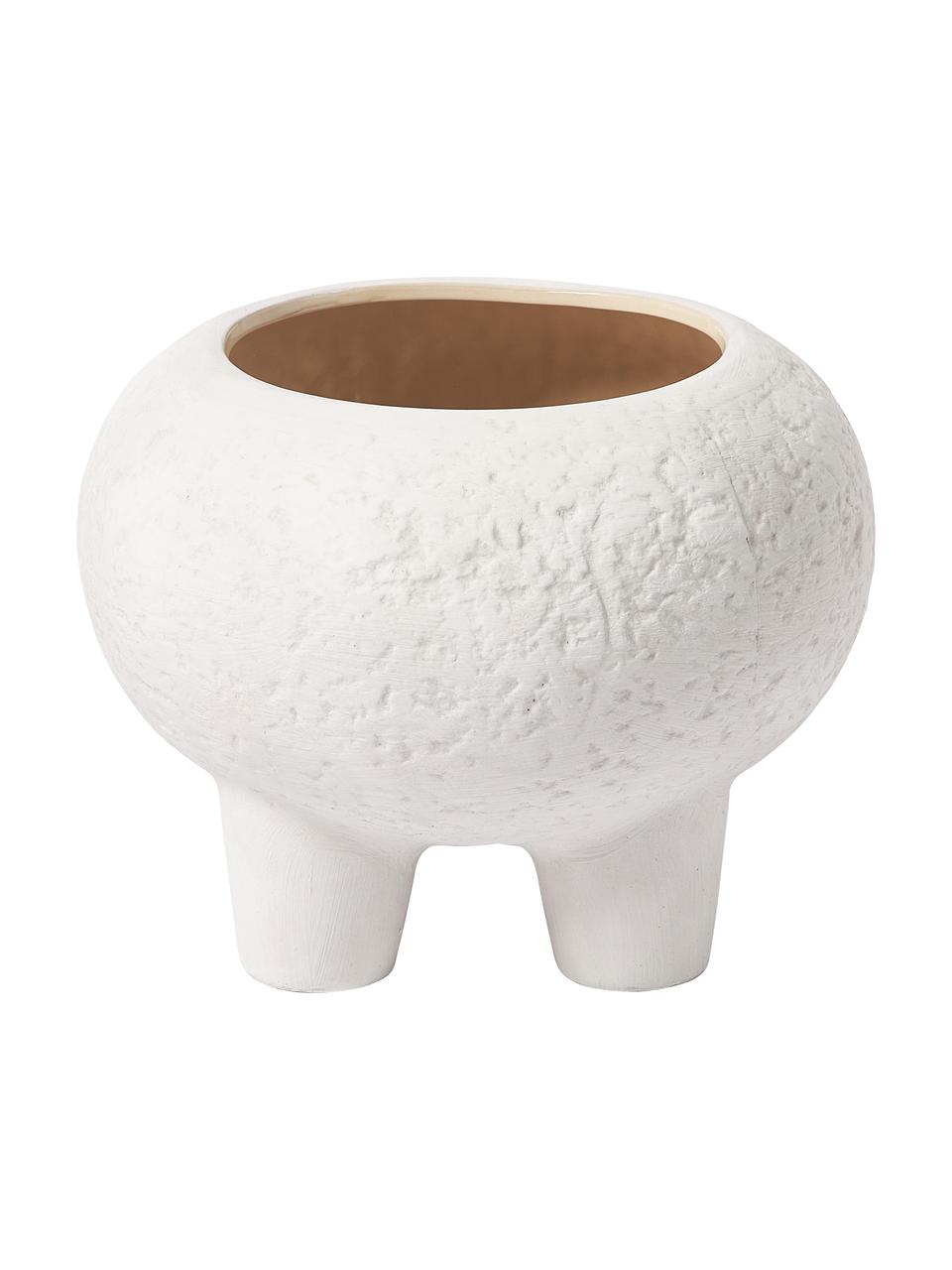 Portavaso in gres Elm, Gres, Bianco, Ø 36 x Alt. 27 cm