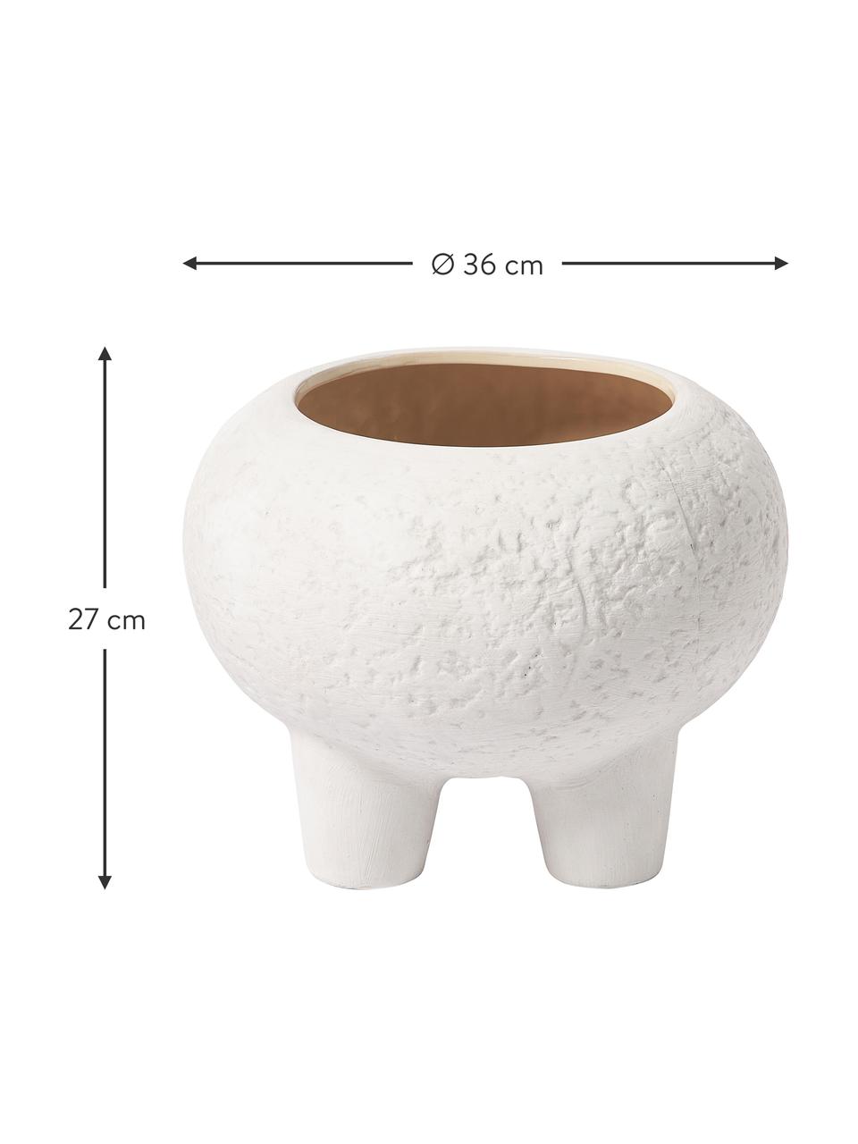 Portavaso in gres Elm, Gres, Bianco, Ø 36 x Alt. 27 cm