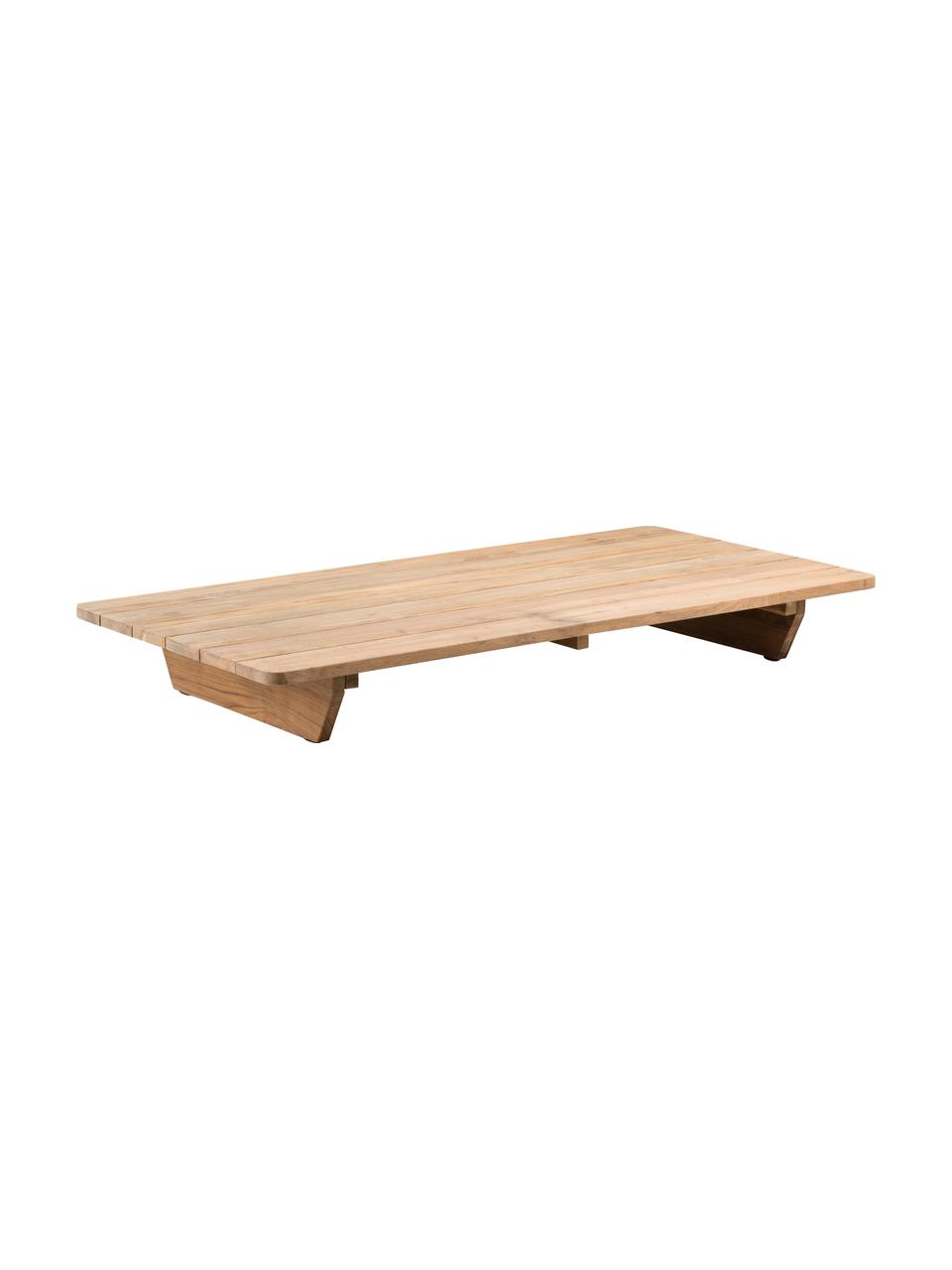 Mesa de centro para exterior de madera maciza Newport, Teca reciclada, Teca, An 140 x Al 16 cm