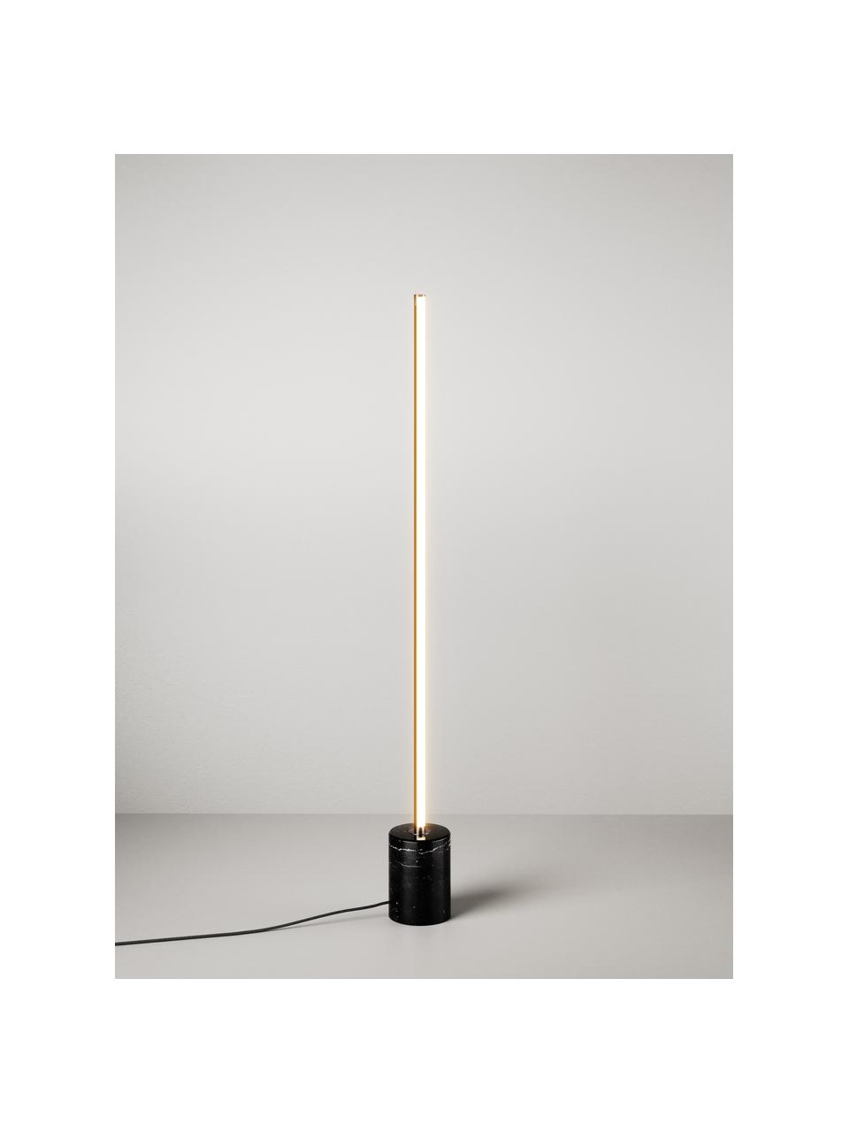 Stojacia LED lampa Shelby, Mramorovaná čierna, V 111 cm