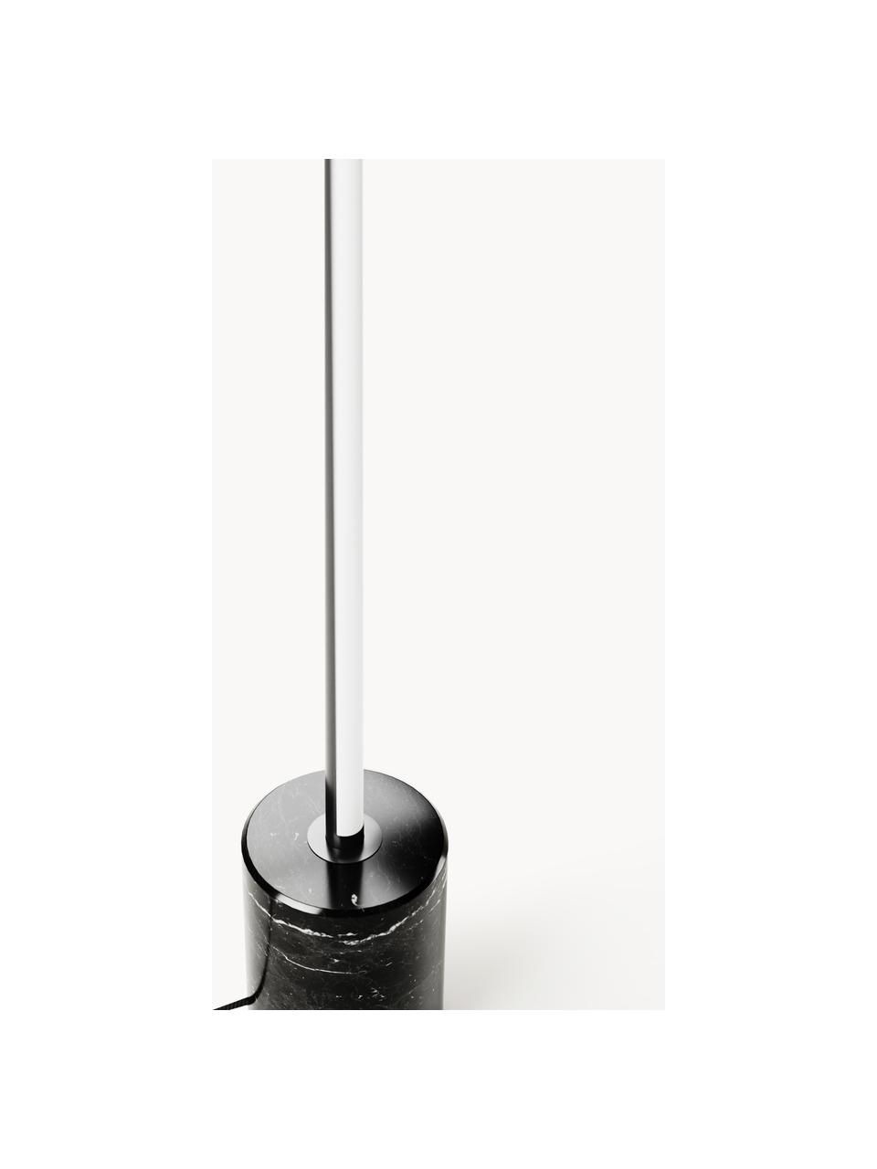 Lámpara de pie Shelby, Pantalla: vidrio, metal recubierto, Cable: cubierto en tela, Mármol negro, Al 111 cm