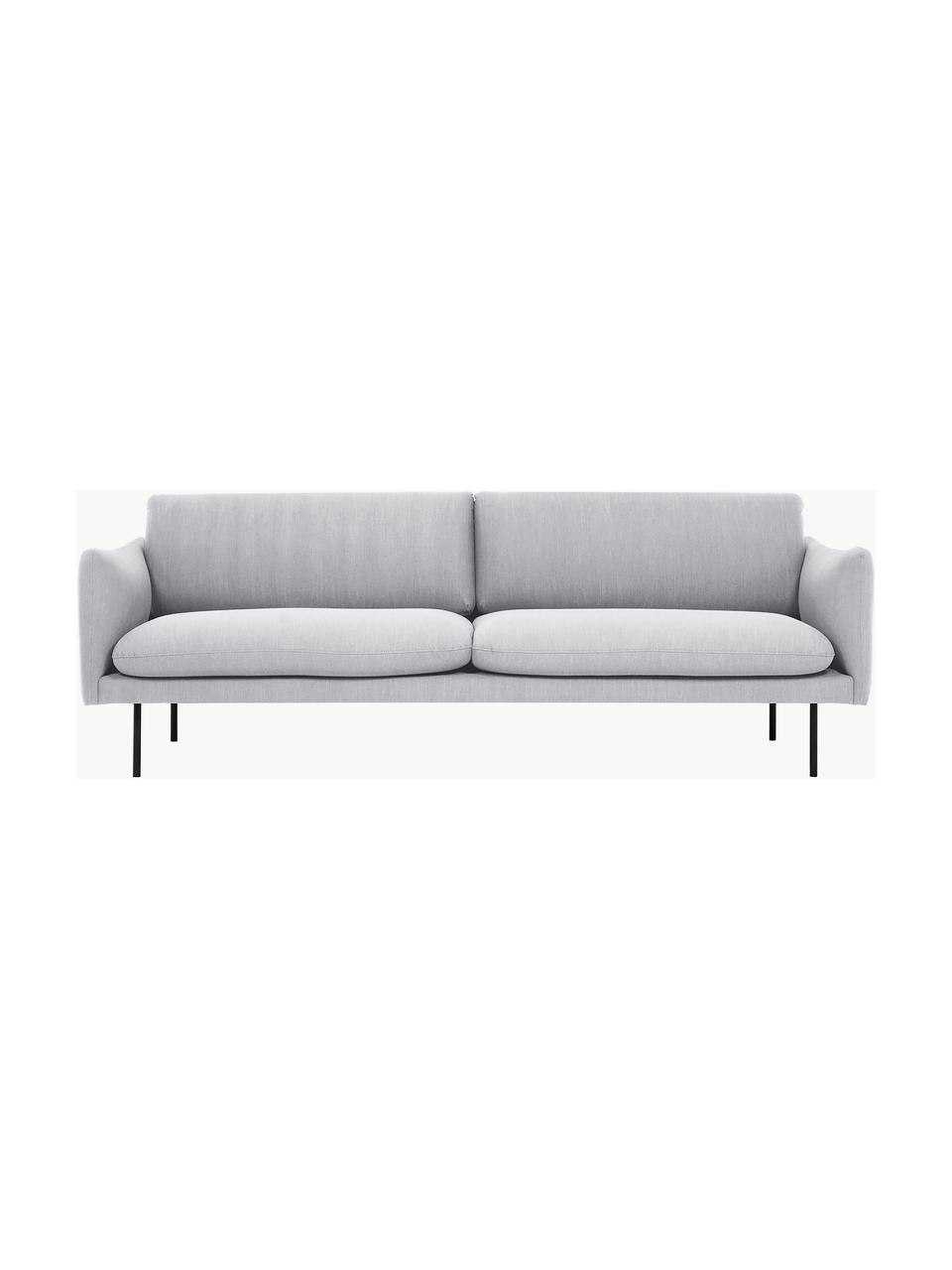 Sofa Moby (3-Sitzer), Bezug: Polyester Der hochwertige, Gestell: Massives Kiefernholz, Webstoff Hellgrau, B 220 x T 95 cm