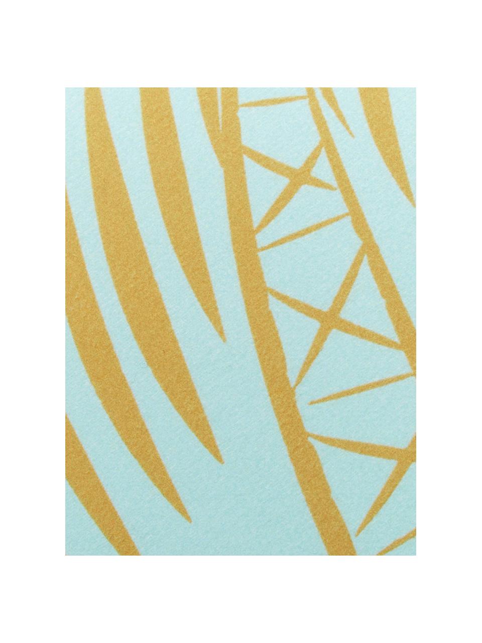 Licht strandlaken Palmtree met palmboommotief, 55% polyester, 45% katoen zeer lichte kwaliteit, 340 g/m², Turquoise, geel, B 70 x L 150 cm