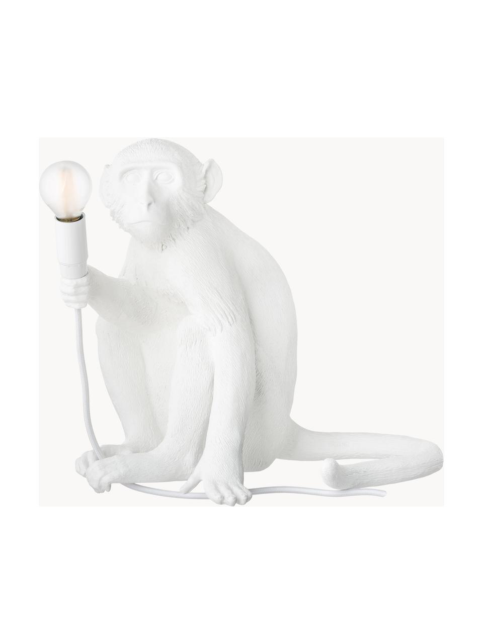 Lampe à poser design Monkey, Blanc, larg. 34 x haut. 32 cm