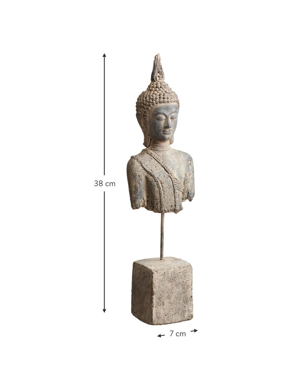 Deko-Objekt Buddha, Steingut, Beige, 7 x 38 cm