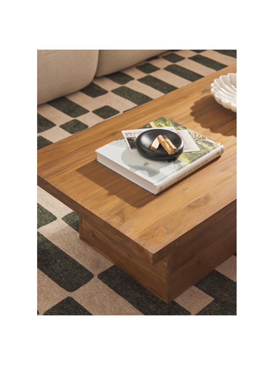 Mesa de centro de teca reciclada Tom, Madera de teca curtida

Este producto está fabricado con madera de origen sostenible y con certificación FSC®., Madera de teca, barnizada oscura, An 115 x F 55 cm