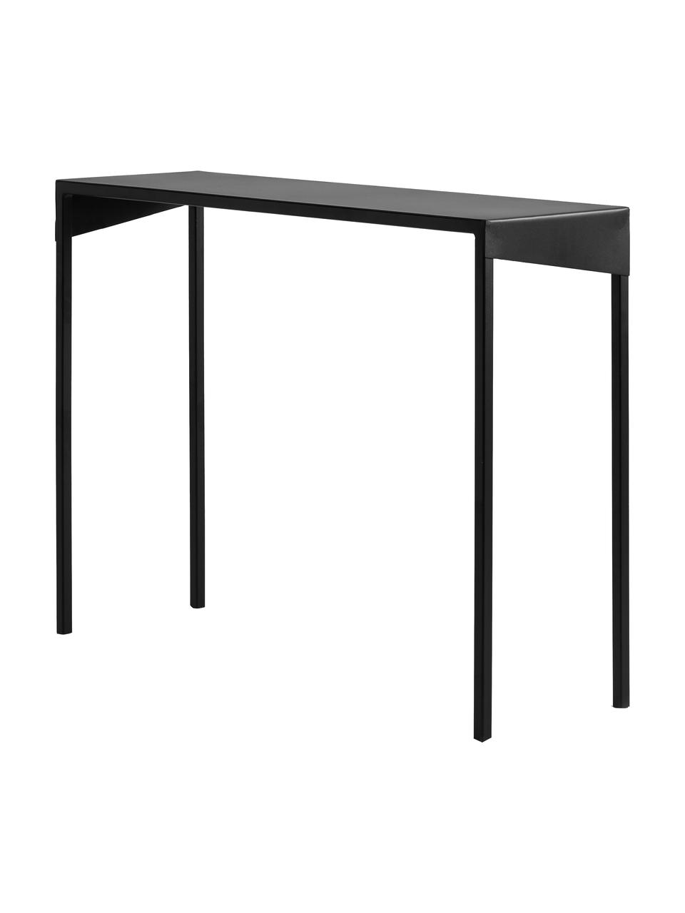 Sidetable Obroos in zwart, Gelakt metaal, Zwart, 100 x 75 cm