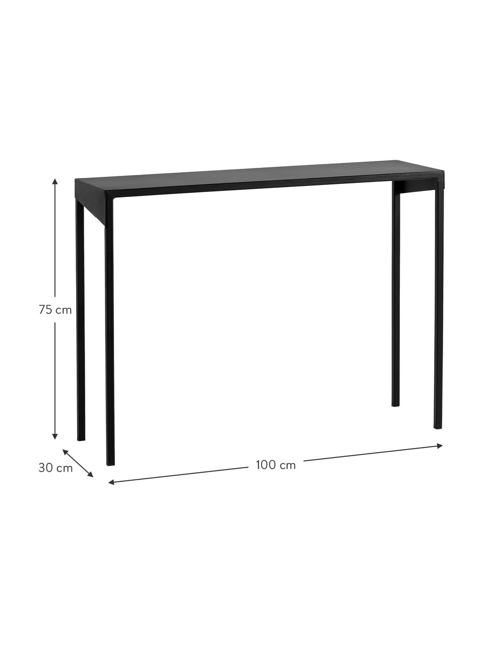 Sidetable Obroos in zwart, Gelakt metaal, Zwart, 100 x 75 cm