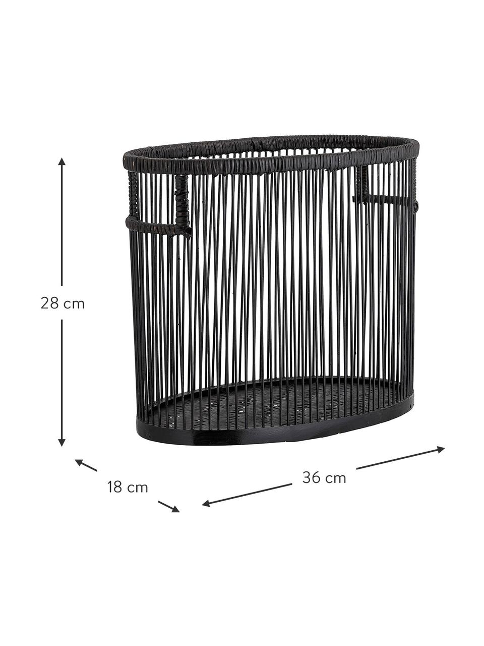 Skladovací bambusový koš Julin, Bambus, Černá, Š 36 cm, V 28 cm