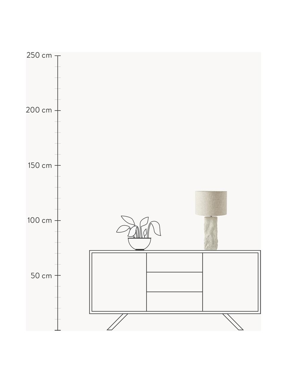 Velká stolní lampa s betonovou podstavou Kiri, Světle béžová, Ø 29 cm, V 54 cm