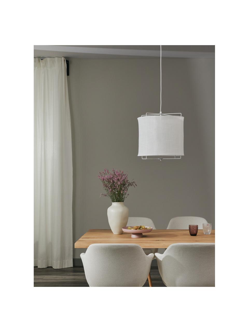 Suspension en lin Clouds, Blanc, Ø 30 x haut. 30 cm