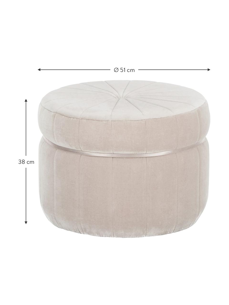 Pouf velours Birdie, Champagne, Ø 51 x haut. 38 cm