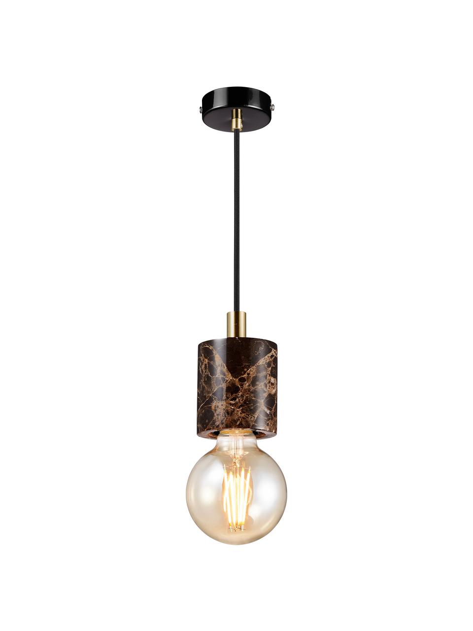Lampa wisząca z marmuru Siv, Brązowy, marmurowy, Ø 6 x W 10 cm