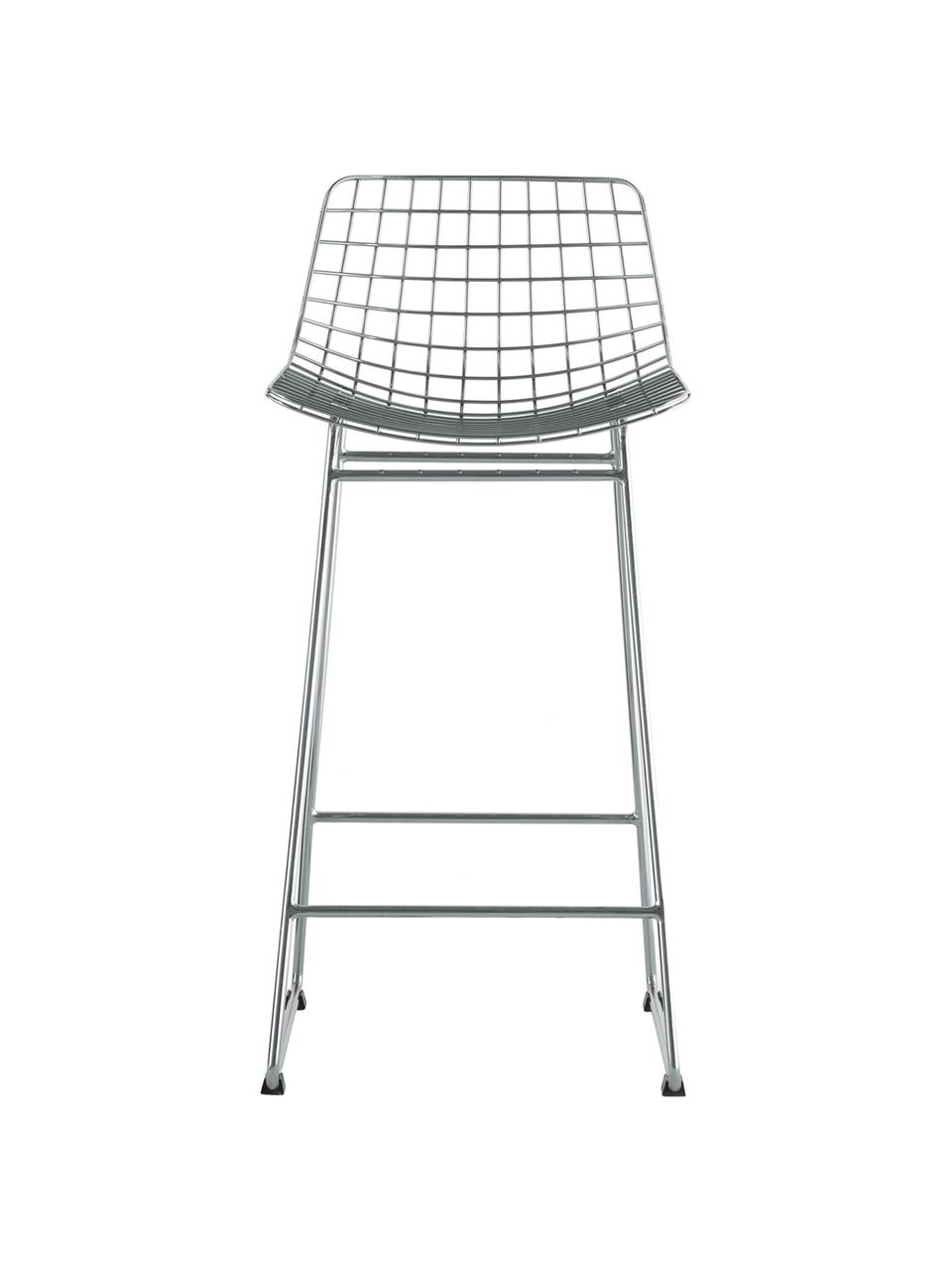 Taburete alto de metal Wire, Metal cromado, Cromo, An 56 x Al 86 cm