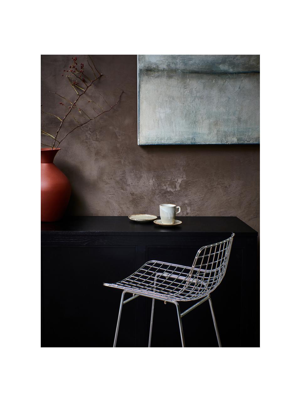 Kovová vysoká stolička Wire, Pochrómovaný kov, Chrómová, Š 56 x V 86 cm