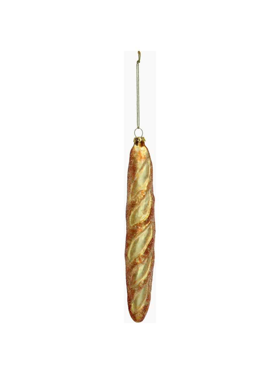 Décoration de sapin de Noël Baguette, Verre, Ocre, larg. 3 x haut. 21 cm