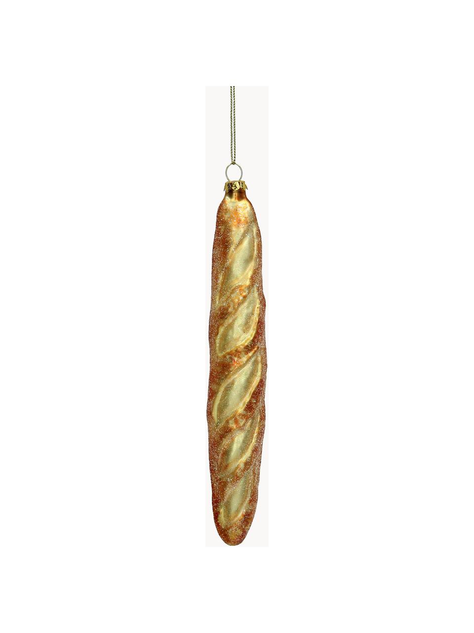 Décoration de sapin de Noël Baguette, Verre, Ocre, larg. 3 x haut. 21 cm