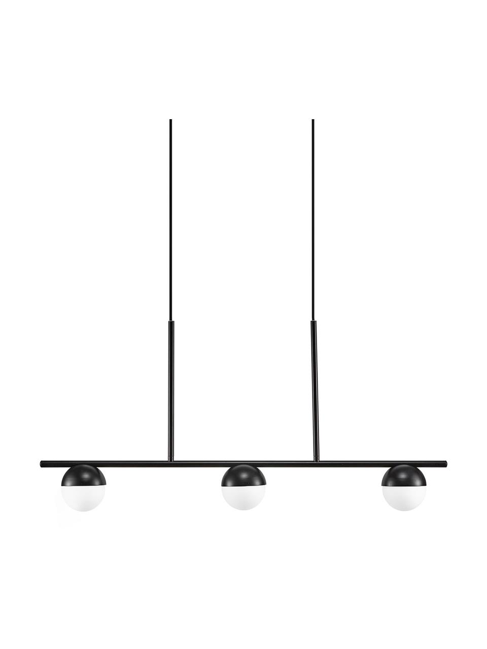 Grande suspension moderne Contina, Blanc, noir, larg. 90 x haut. 42 cm