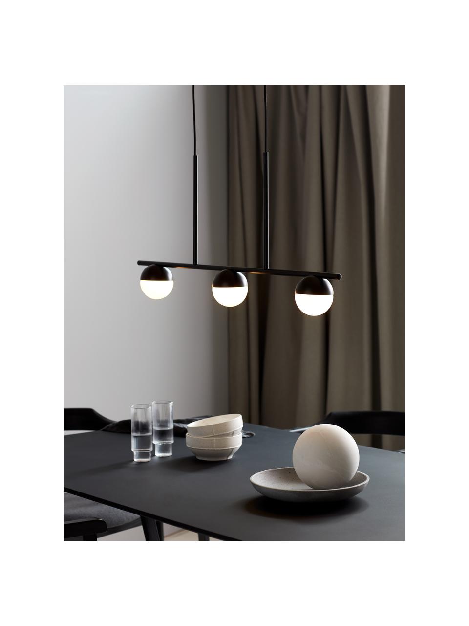 Grande suspension moderne Contina, Blanc, noir, larg. 90 x haut. 42 cm