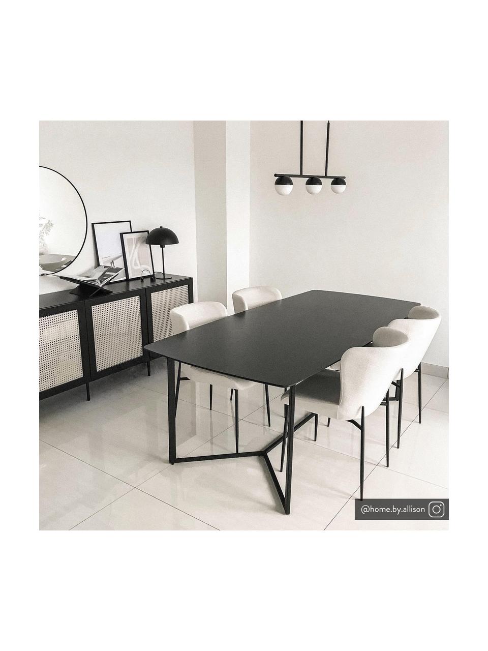 Grande suspension moderne Contina, Blanc, noir, larg. 90 x haut. 42 cm