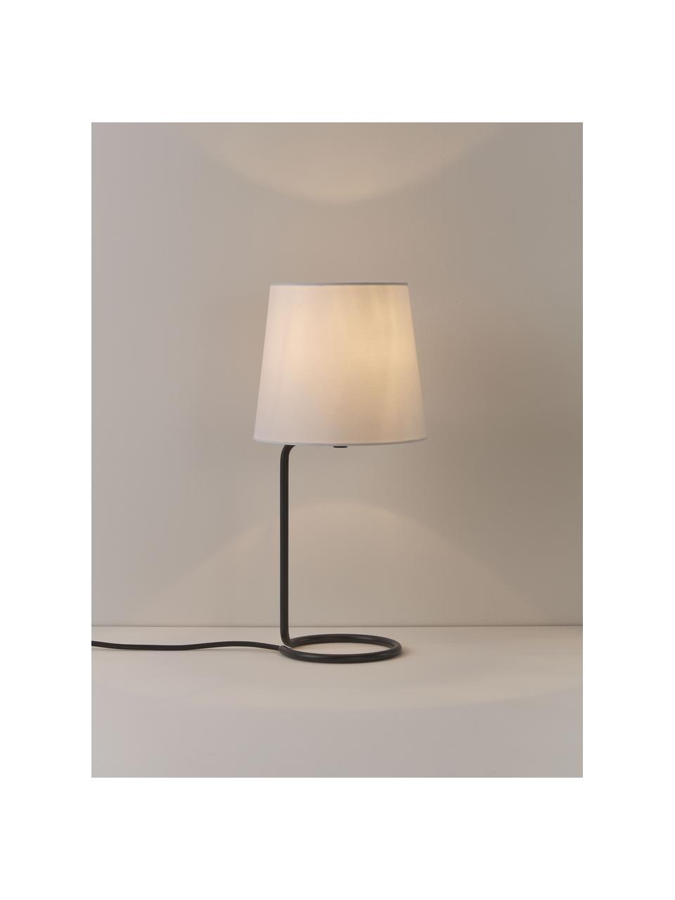 Lampada da tavolo Cade, Paralume: tessuto, Bianco, nero, Ø 19 x Alt. 42 cm