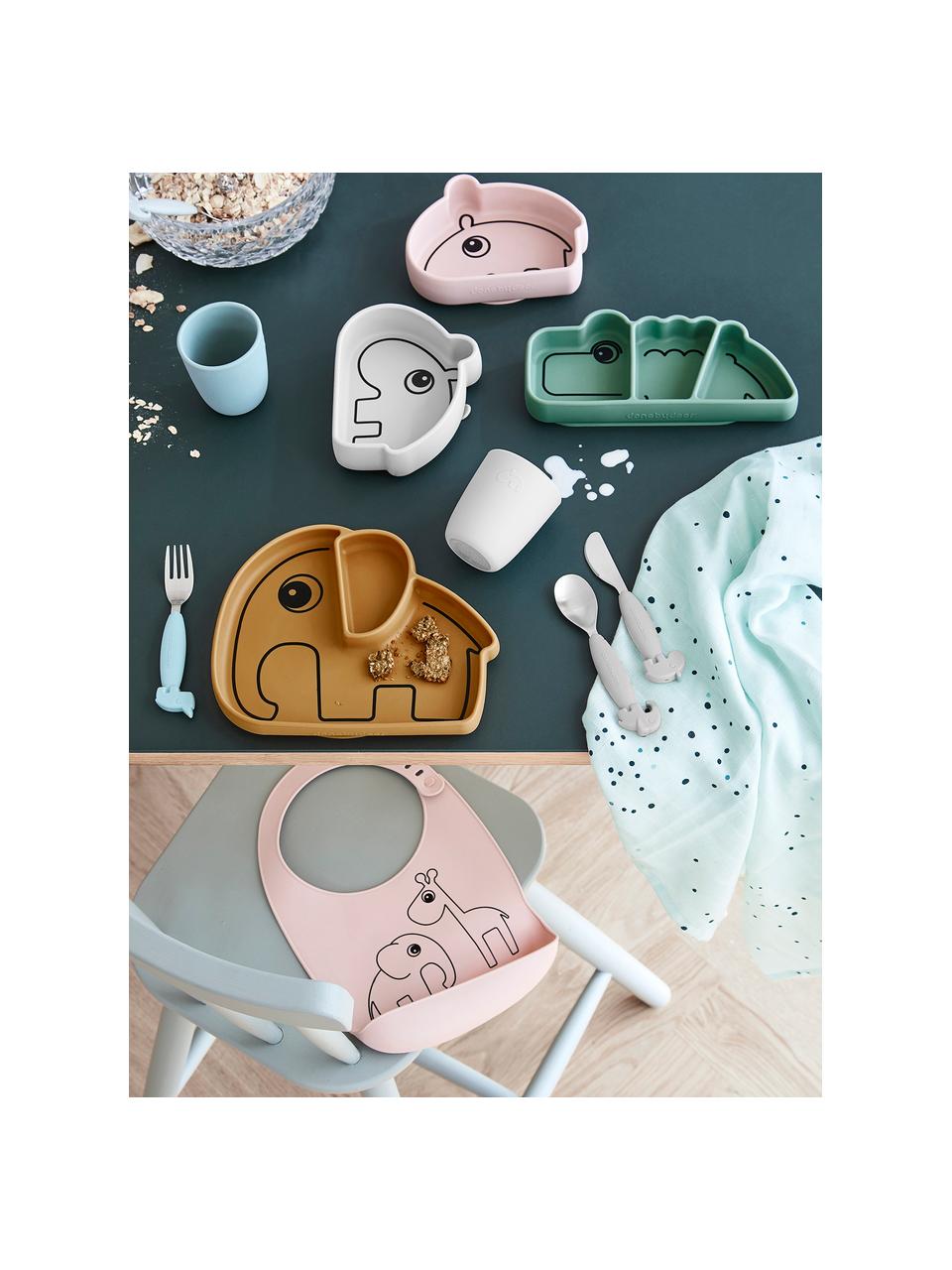 Snack-Teller Croco mit Stick & Stay Funktion, 100 % Silikon, Grün, B 21 x H 3 cm