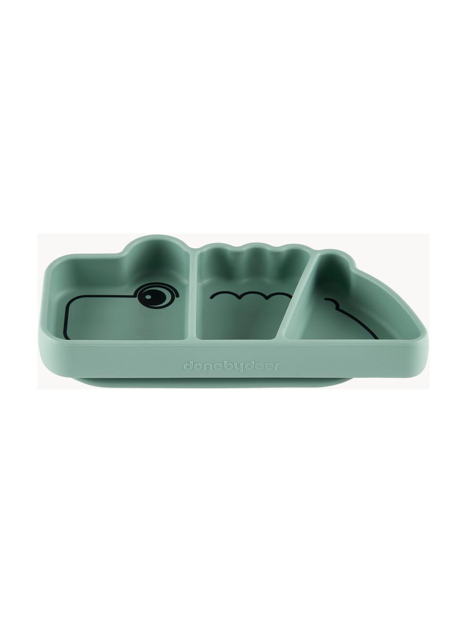 Snackbord Croco met Stick & Stay functie, 100% siliconen, Mintgroen, B 21 cm x H 3 cm