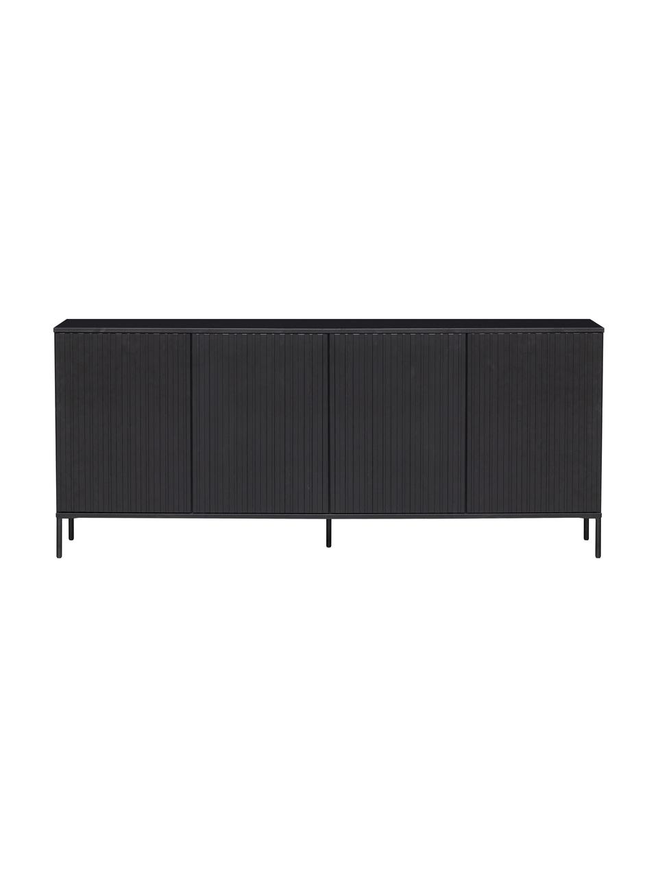 Aparador de madera de pino Avourio, 4 puertas, Estructura: madera de pino con certif, Patas: metal recubierto, Madera de pino, An 200 x Al 85 cm